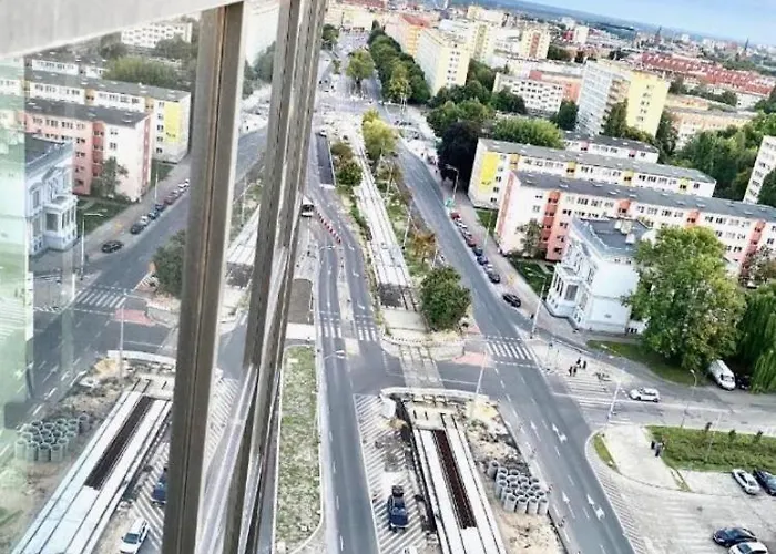 アパート White Sky 26 Hanza Tower Pool Jacuzzi Sauna シュチェチン